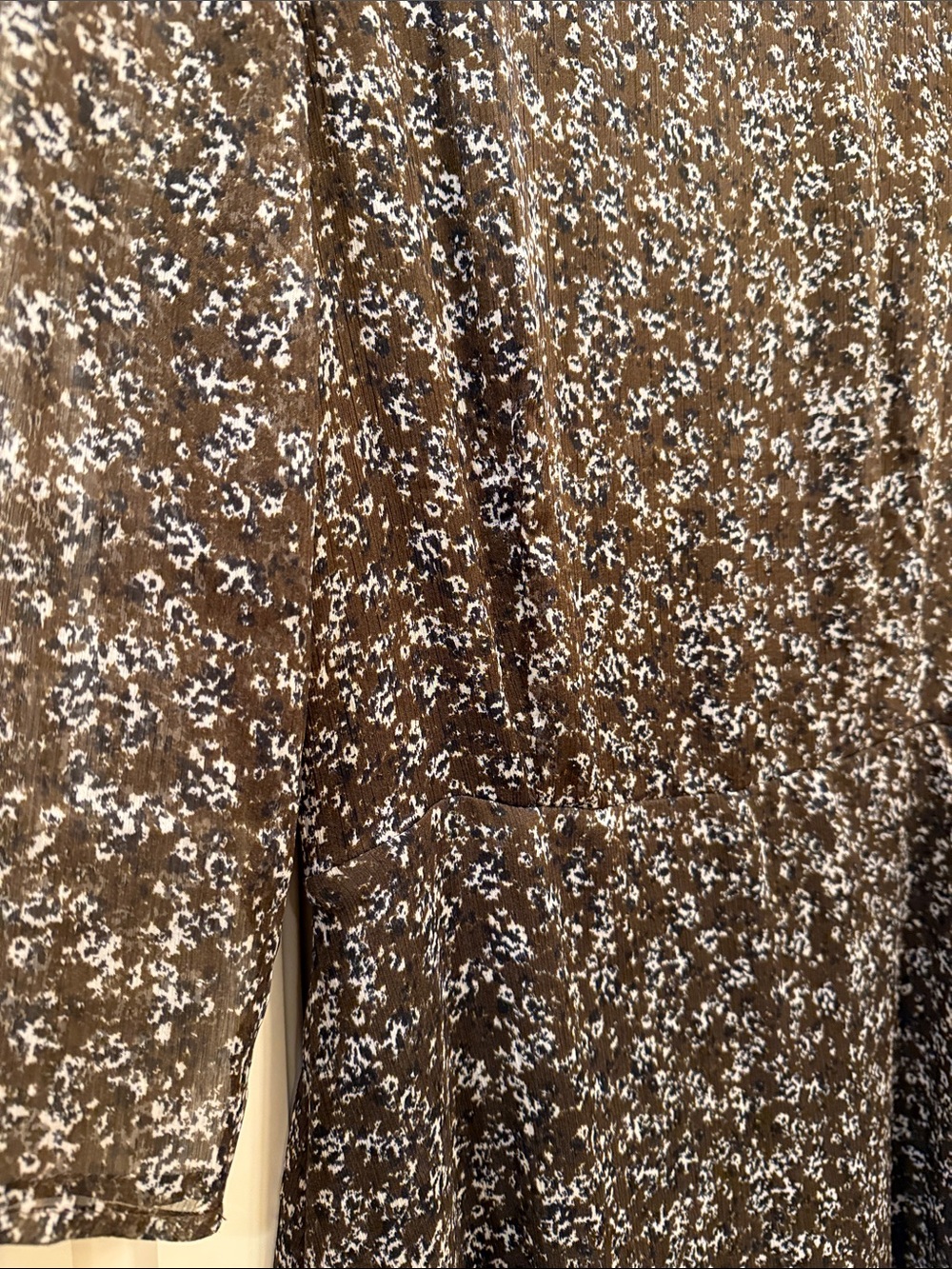 Brown Floral Long-Sleeve A-Line Dress - Picture 3 of 4